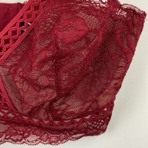 Adore Me Verana Unlined Bra Red Lace Size 36D - Picture 6 of 14